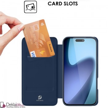 Dux Ducis Skin Pro dirbtinės odos dėklas - mėlynas (Apple Iphone 17)